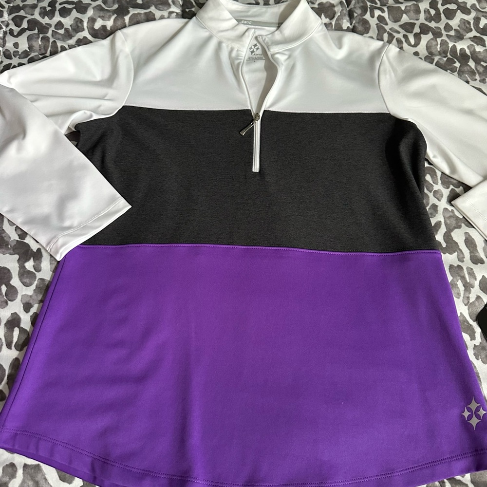 NWT JoFit 3/4 sleeve color block top Sz LG